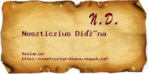 Noszticzius Diána névjegykártya