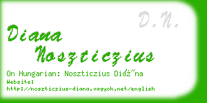 diana noszticzius business card